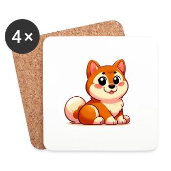 Shiba 4 - Coasters (set of 4) - white - Front