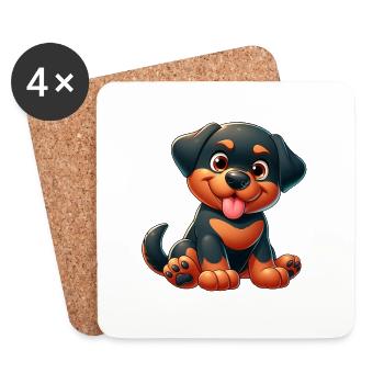 Rottweiller 6 - Coasters (set of 4) - white - Front