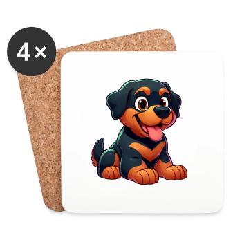 Rottweiller 3 - Untersetzer (4er-Set) - Weiß - Vorne