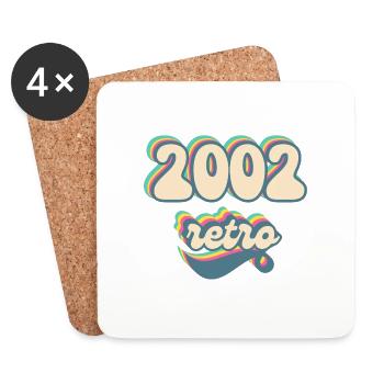2002 retro idée cadeau - Dessous de verre (lot de 4) - blanc - Devant