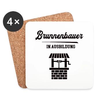 Brunnenbauer in Ausbildung Brunnenbauerausbildung - Untersetzer (4er-Set) - Weiß - Vorne