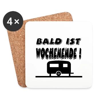 Camping - Untersetzer (4er-Set) - Weiß - Vorne