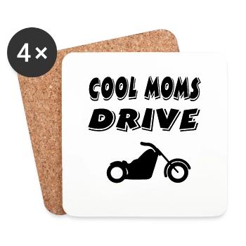 Motocyclette - Dessous de verre (lot de 4) - blanc - Devant