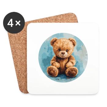 Favorite bear: Cuddle time guaranteed! - Coasters (set of 4) - white - Front