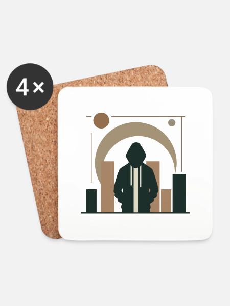 Design "Soul of the Pavement" - Coasters (set of 4) - white