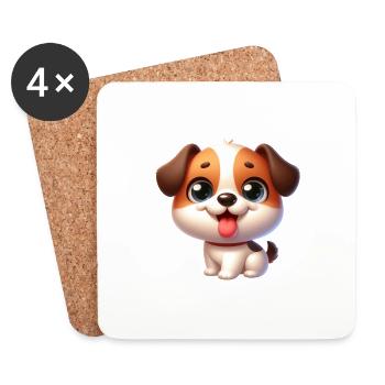 Dog / Hund - Untersetzer (4er-Set) - Weiß - Vorne