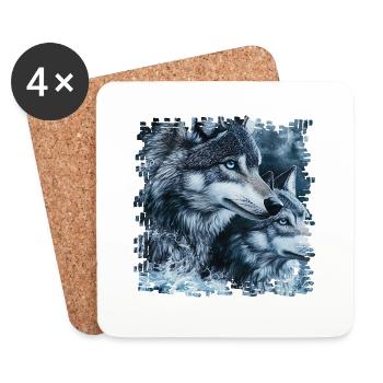 La peur des loups est ancrée dans nos gènes - Dessous de verre (lot de 4) - blanc - Devant