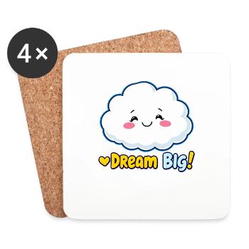Rêve Grand Nuage Design Mignon - Dessous de verre (lot de 4) - blanc - Devant