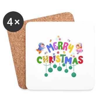 Joyeux Noël les enfants - Dessous de verre (lot de 4) - blanc - Devant
