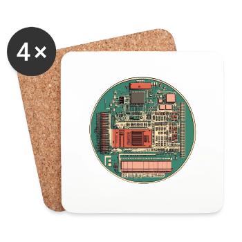 Circuits of the past: Tech in detail! - Coasters (set of 4) - white - Front