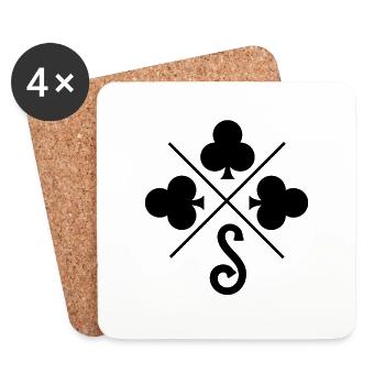 Glücksklee-Buchstabe - Untersetzer (4er-Set) - Weiß - Vorne