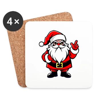 Weihnachtsmann, santa claus figure Święty Mikołaj - Dessous de verre (lot de 4) - blanc - Devant