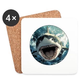 Attack of the Deep: The Ultimate Predator! - Coasters (set of 4) - white - Front