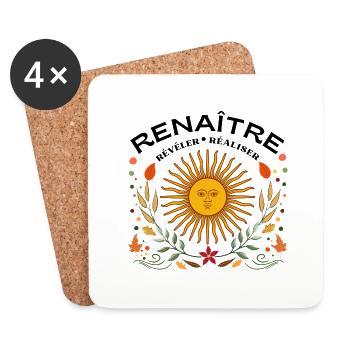 Reborn, Reveal, Achieve- Year's Resolution - Coasters (set of 4) - white - Front