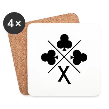 Lucky Letter x Clover - Coasters (set of 4) - white - Front