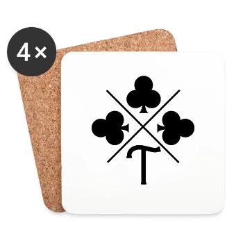 Letter t lucky clover - Coasters (set of 4) - white - Front