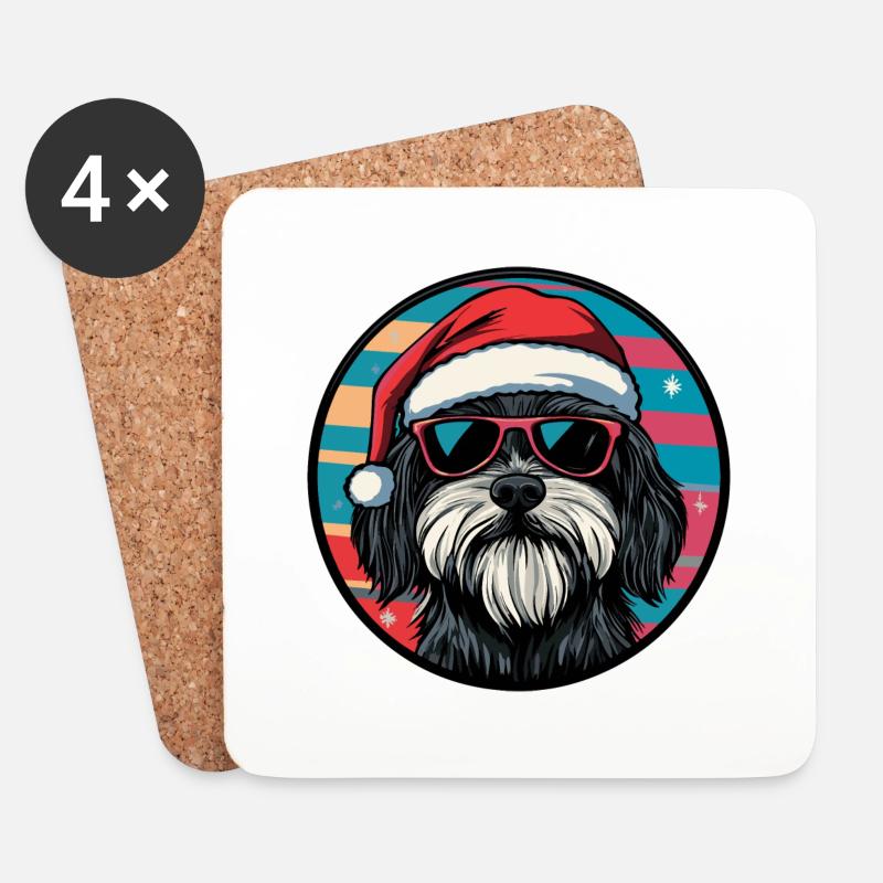 Havanese Hund Weihnachten Cool - Untersetzer (4er-Set) - Weiß