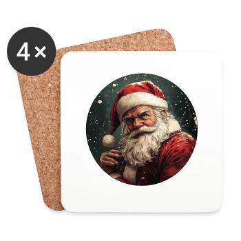 Père Noël traditionnel : l’ de Noël - Dessous de verre (lot de 4) - blanc - Devant