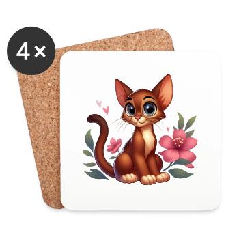 abyssin 4 - Dessous de verre (lot de 4) - blanc - Devant