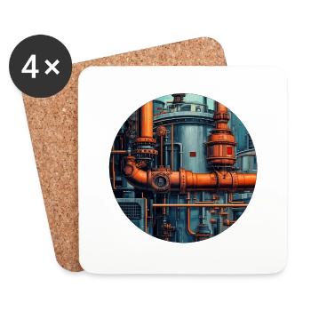 Industrie im Detail: Faszination Technik - Untersetzer (4er-Set) - Weiß - Vorne