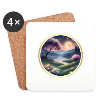 Dream of a night in spring - Coasters (set of 4) - white - Front
