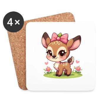 Cute Little Fawn 3 - Coasters (set of 4) - white - Front