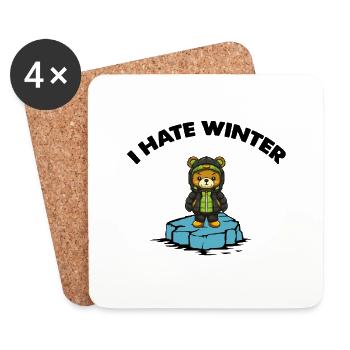 bär eisscholle winter - Untersetzer (4er-Set) - Weiß - Vorne