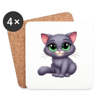 chartreux 17 - Dessous de verre (lot de 4) - blanc - Devant