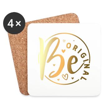 Be original vector design symbol retro quote label - Coasters (set of 4) - white - Front