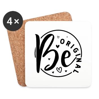 Be original vector design symbol retro quote label - Coasters (set of 4) - white - Front