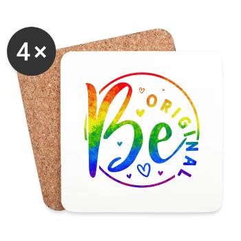 Be original vector design symbol retro quote label - Coasters (set of 4) - white - Front