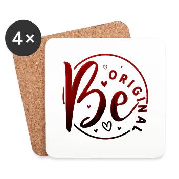 Be original vector design symbol retro quote label - Coasters (set of 4) - white - Front