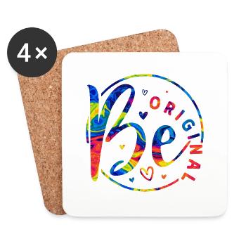 Be original vector design symbol retro quote label - Coasters (set of 4) - white - Front