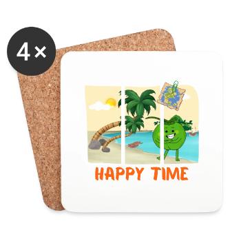 Happy Time - Coasters (set of 4) - white - Front