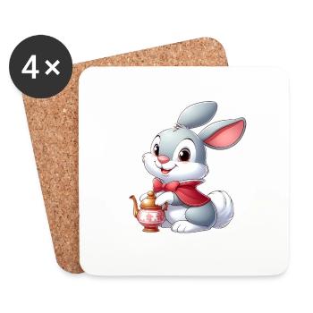 lapin 12 - Dessous de verre (lot de 4) - blanc - Devant