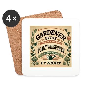 Gardener by day - Coasters (set of 4) - white - Front