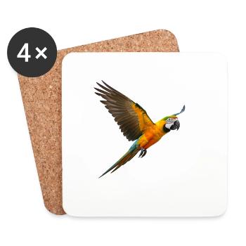 Macaw parrot - a symbol of exoticism and beauty - Coasters (set of 4) - white - Front