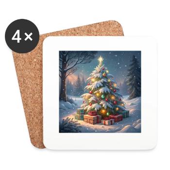 Christmas Tree - Coasters (set of 4) - white - Front