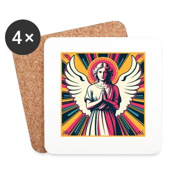 Schutzengel Pop-Art - Untersetzer (4er-Set) - Weiß - Vorne