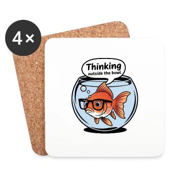 Thinking outside the bowl - Coasters (set of 4) - white - Front