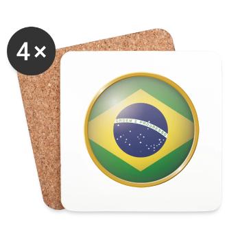 Brasilien Emblem - Untersetzer (4er-Set) - Weiß - Vorne