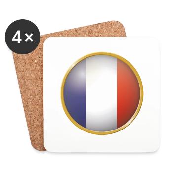 Frankreich Emblem - Untersetzer (4er-Set) - Weiß - Vorne