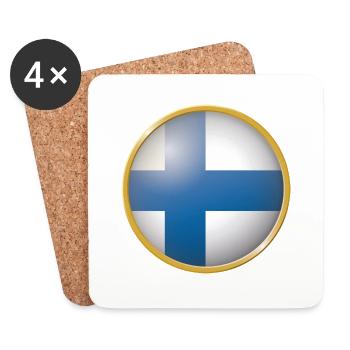 Finnland Emblem - Untersetzer (4er-Set) - Weiß - Vorne