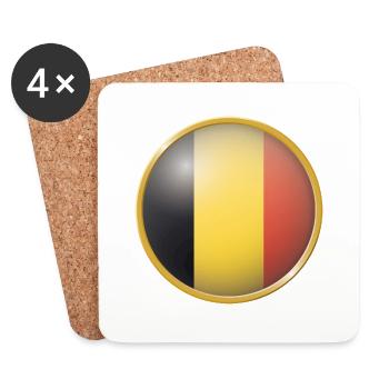 Belgien Emblem - Untersetzer (4er-Set) - Weiß - Vorne