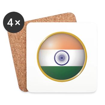 Indien Emblem - Untersetzer (4er-Set) - Weiß - Vorne