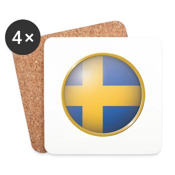 Schweden Emblem - Untersetzer (4er-Set) - Weiß - Vorne