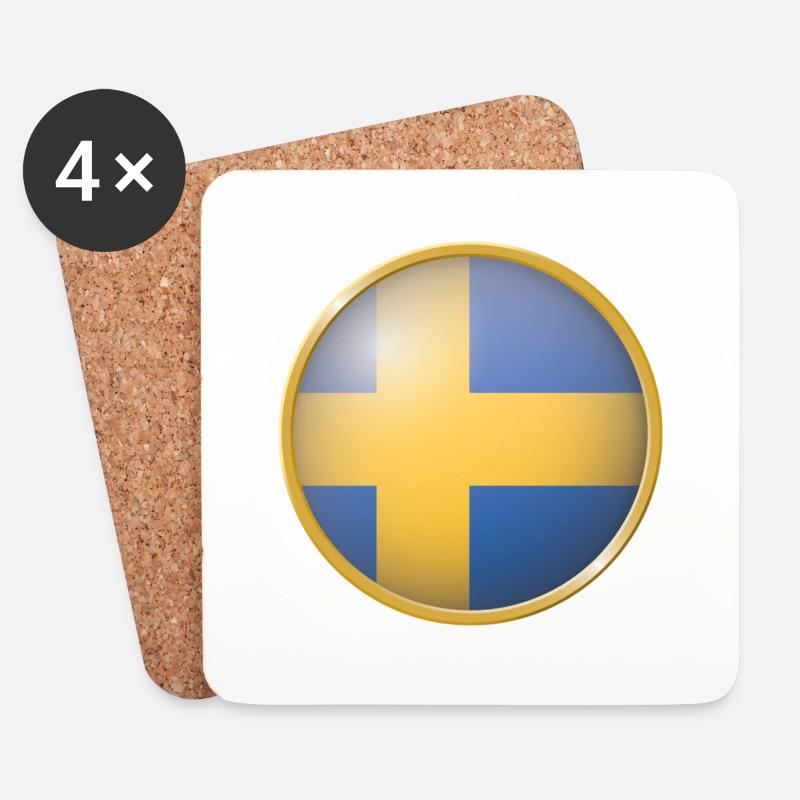 Schweden Emblem - Untersetzer (4er-Set) - Weiß
