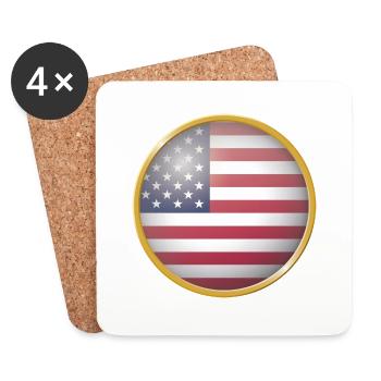 USA Emblem - Untersetzer (4er-Set) - Weiß - Vorne