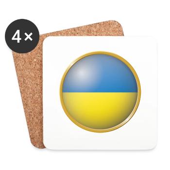 Ukraine Emblem - Untersetzer (4er-Set) - Weiß - Vorne