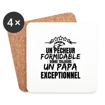 GREAT FISHERMAN MAKES FOR AN EXCEPTIONAL DAD - Coasters (set of 4) - white - Front